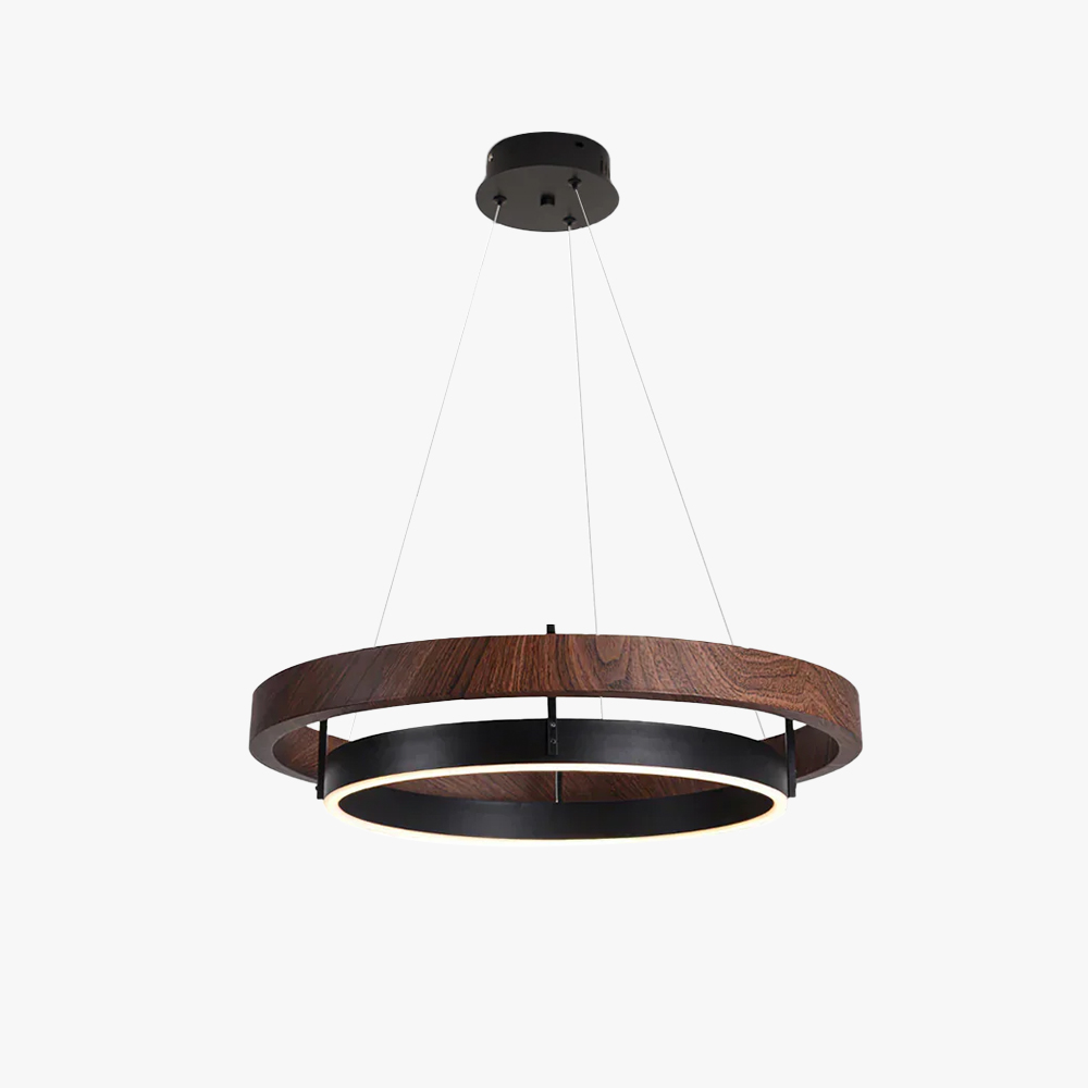 Muto Modern Round Metal Wood Chandelier Dining Living Room Bedroom