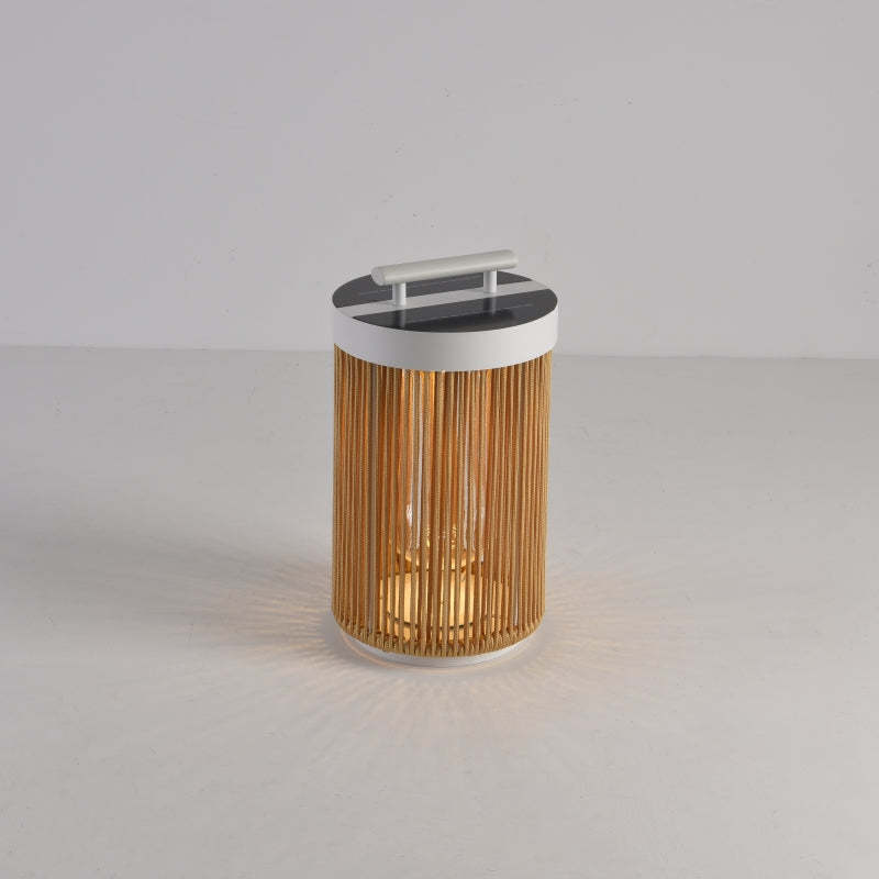 Ritta Lampade da Esterno Metallo Rattan Retro Cavo/Solare/USB Giardino