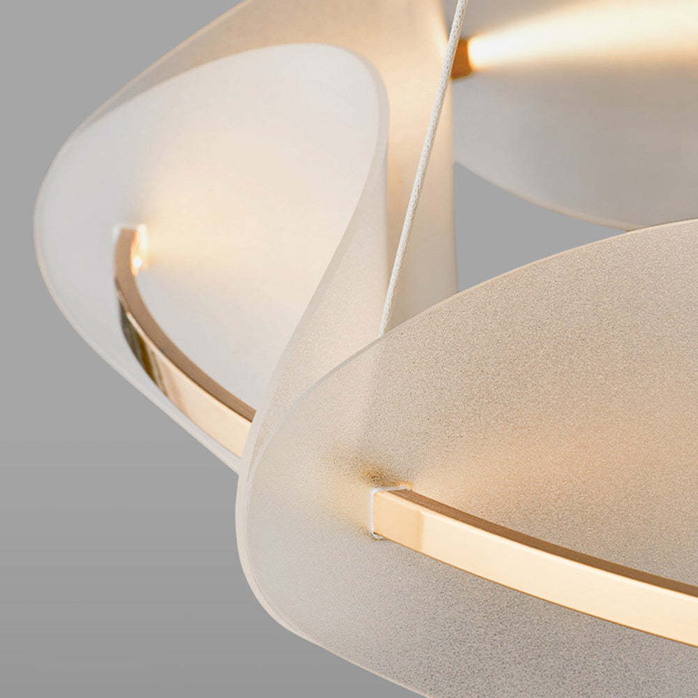 Bella Lampada a Sospensione Metallo Bianco Anello Moderna