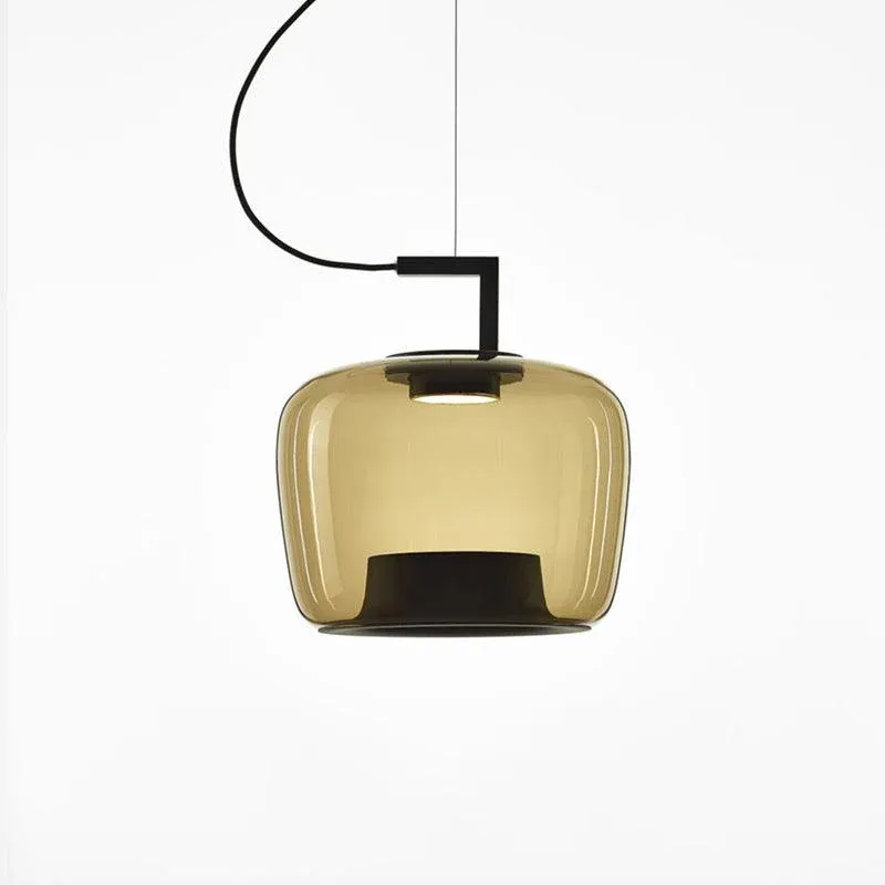 Hailie Modern Round Glass Pendant Light Dining Room Bedroom