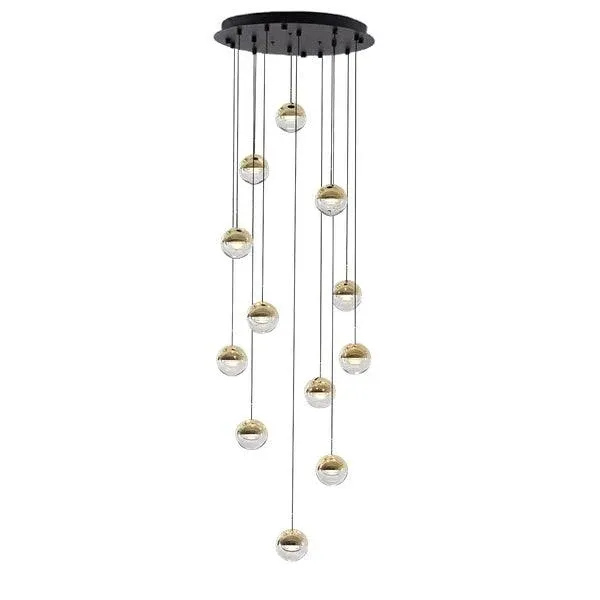 Hailie Modern Gold Metal Acrylic Pendant Light Bedroom Living Room