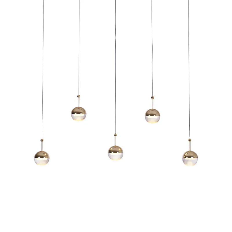 Hailie Modern Gold Metal Acrylic Pendant Light Bedroom Living Room