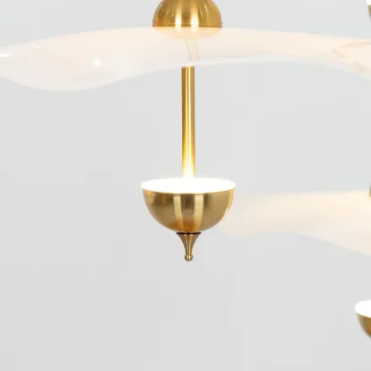 Carins Luce a Sospensione Moderna in Metallo Dorato e Acrilico Camera da Letto Soggiorno