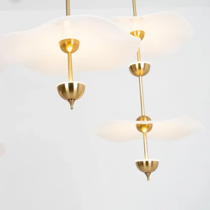Carins Luce a Sospensione Moderna in Metallo Dorato e Acrilico Camera da Letto Soggiorno