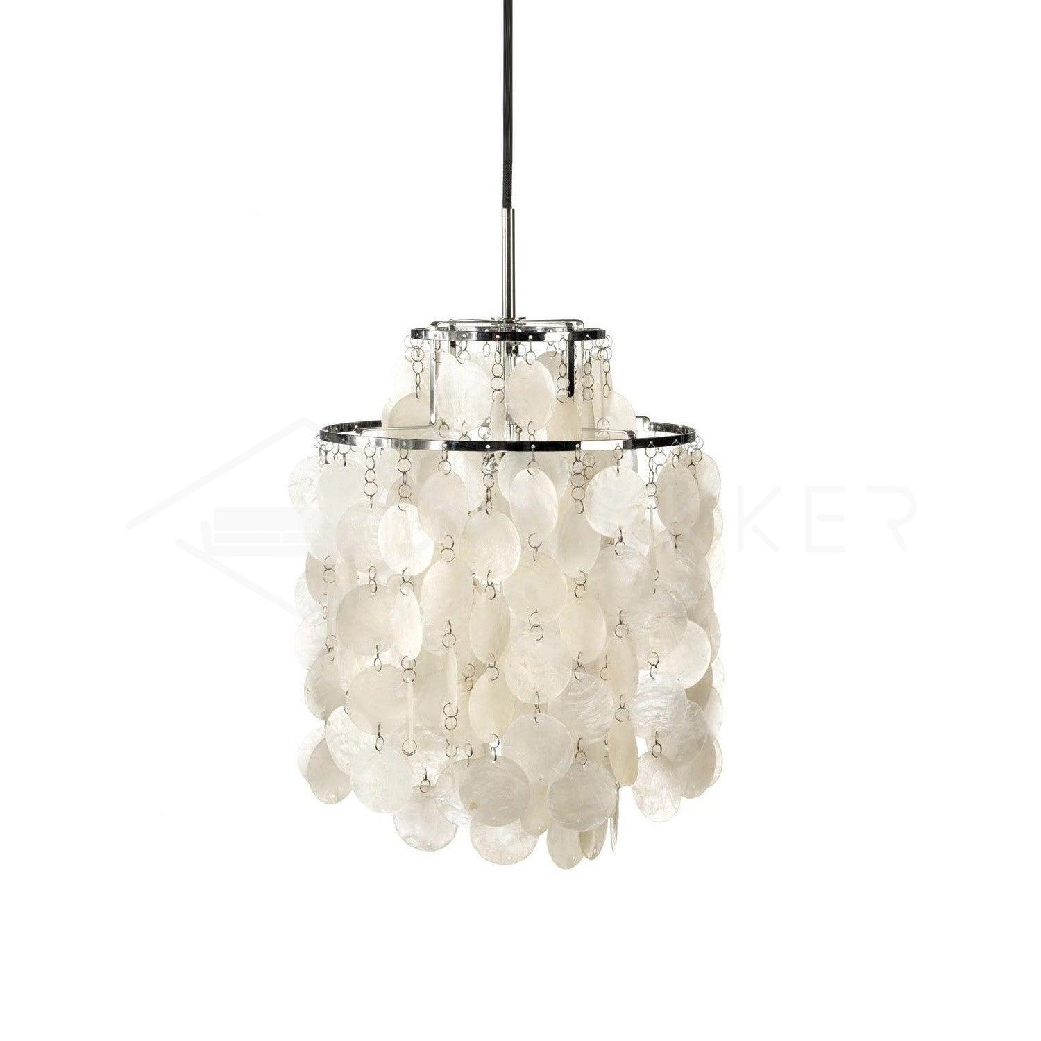 Marilyn Natural Metal Shell Chrome Pendant Light Bedroom Living Room