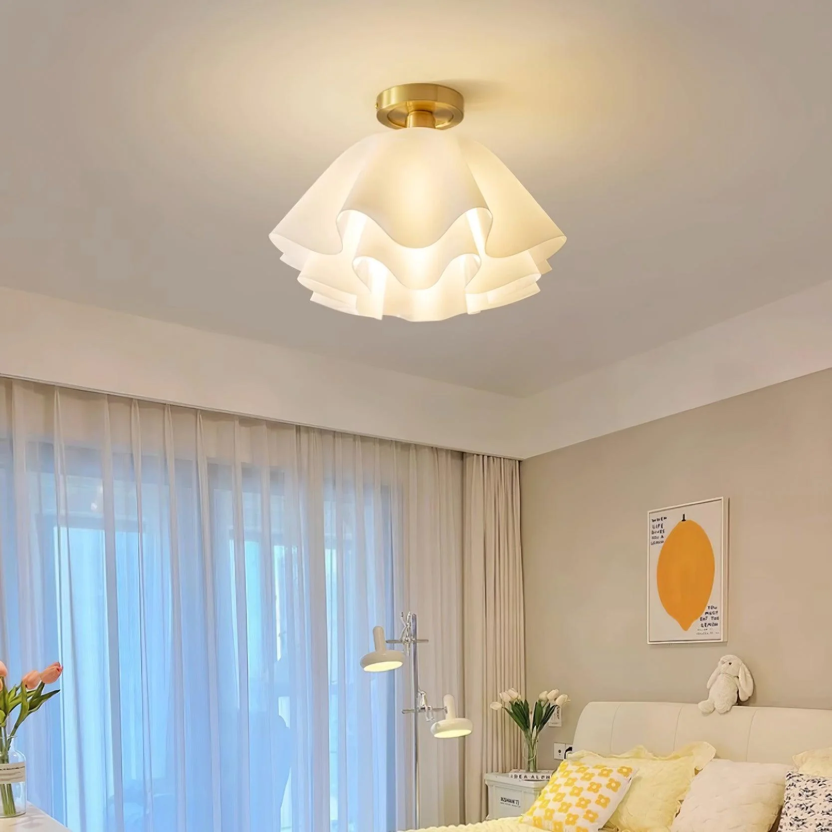 Carins Modern Unusual LED Ceiling Light Brass Plastic Bathrooms