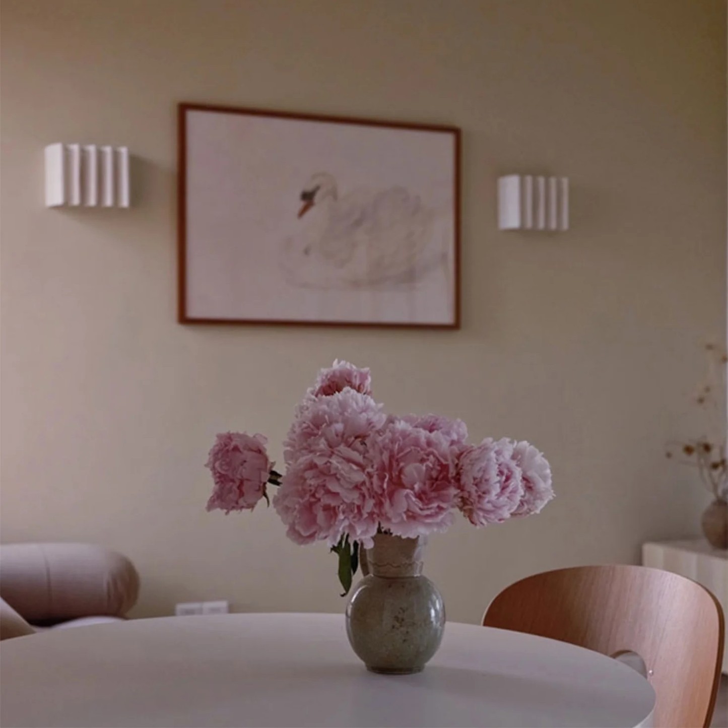 Renée Naturale Tessuto Lampada da parete Sala da pranzo Camera da letto