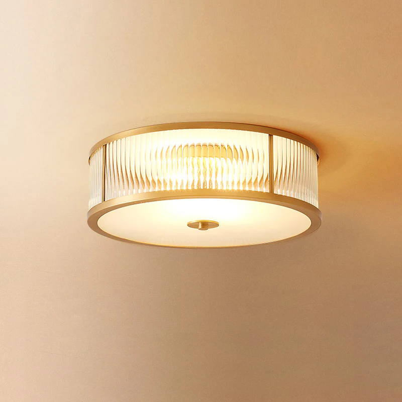 Alessio Modern Round Metal Glass Ceiling Lamp Dining Room Bedroom