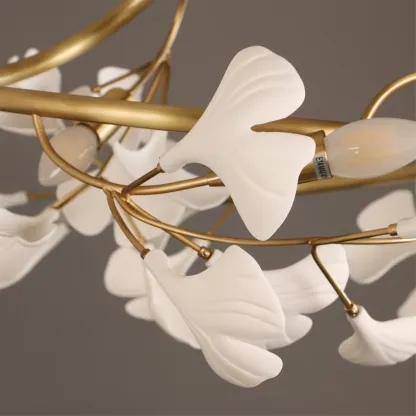 Olivia Gingko Brass Ceramics Ceiling Lamp Bedroom  Dining Room