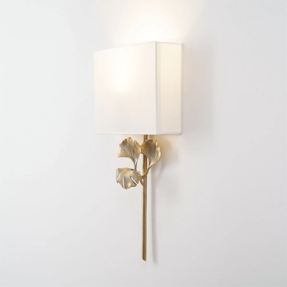 Alessio Vintage Classico Ginkgo Ottone Applique Camera da letto Soggiorno