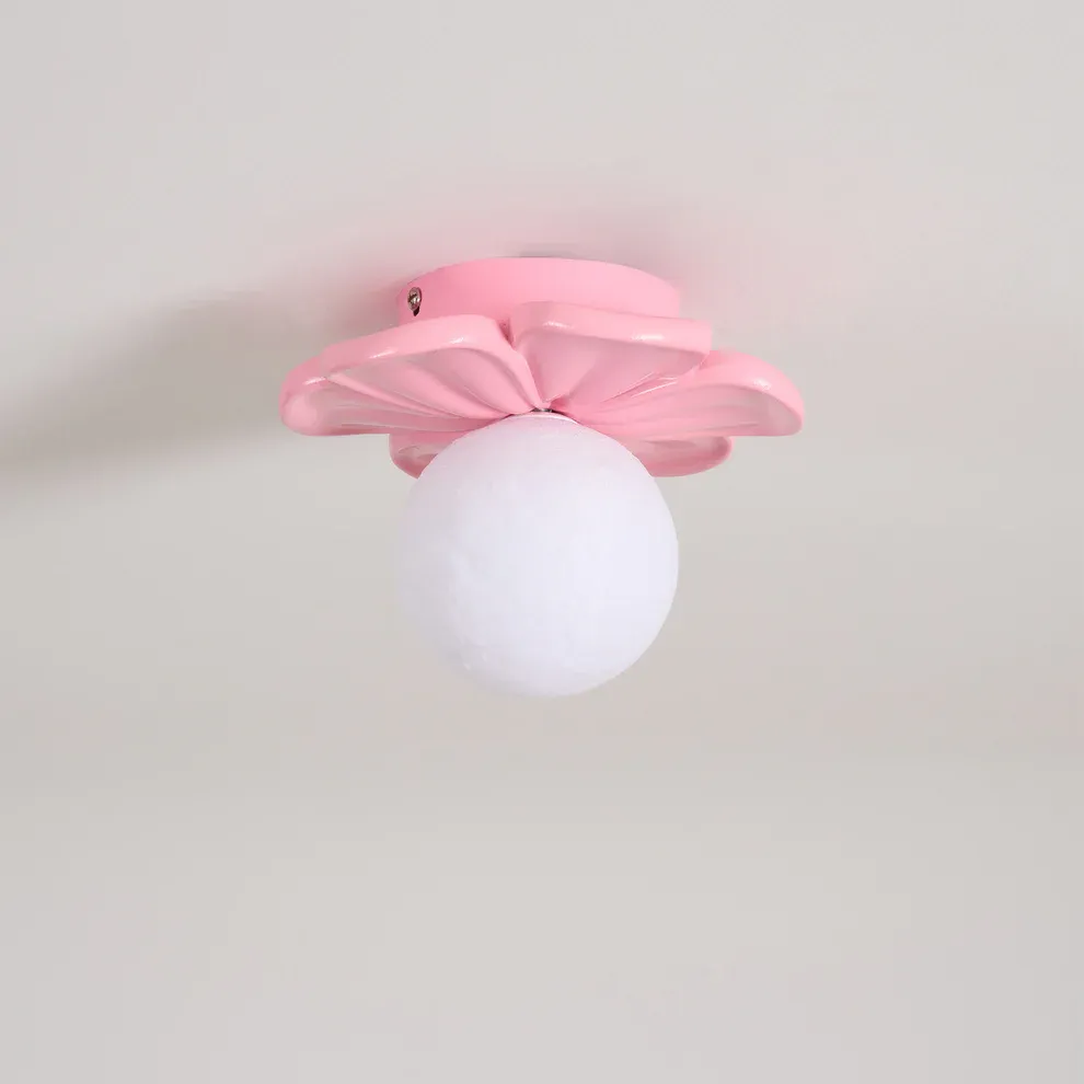 Carins Resina Rosa Beige Fiore Lámpara de techo Sala da pranzo Camera da letto