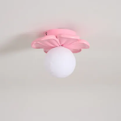 Carins Resina Rosa Beige Fiore Lámpara de techo Sala da pranzo Camera da letto