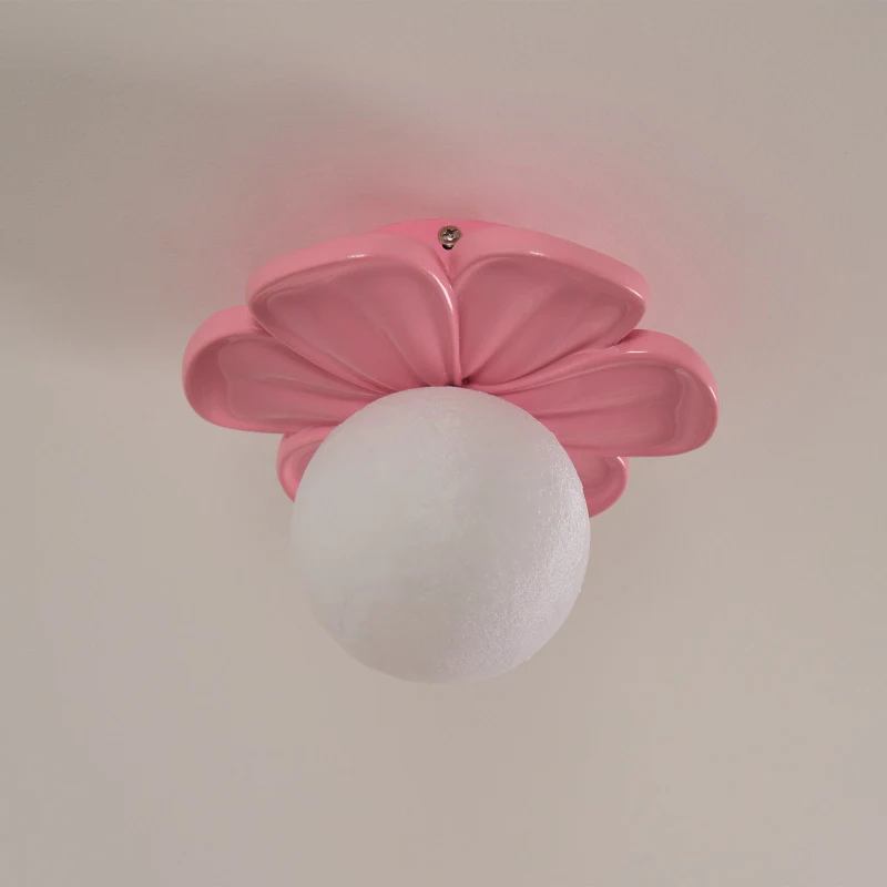 Carins Resina Rosa Beige Fiore Lámpara de techo Sala da pranzo Camera da letto