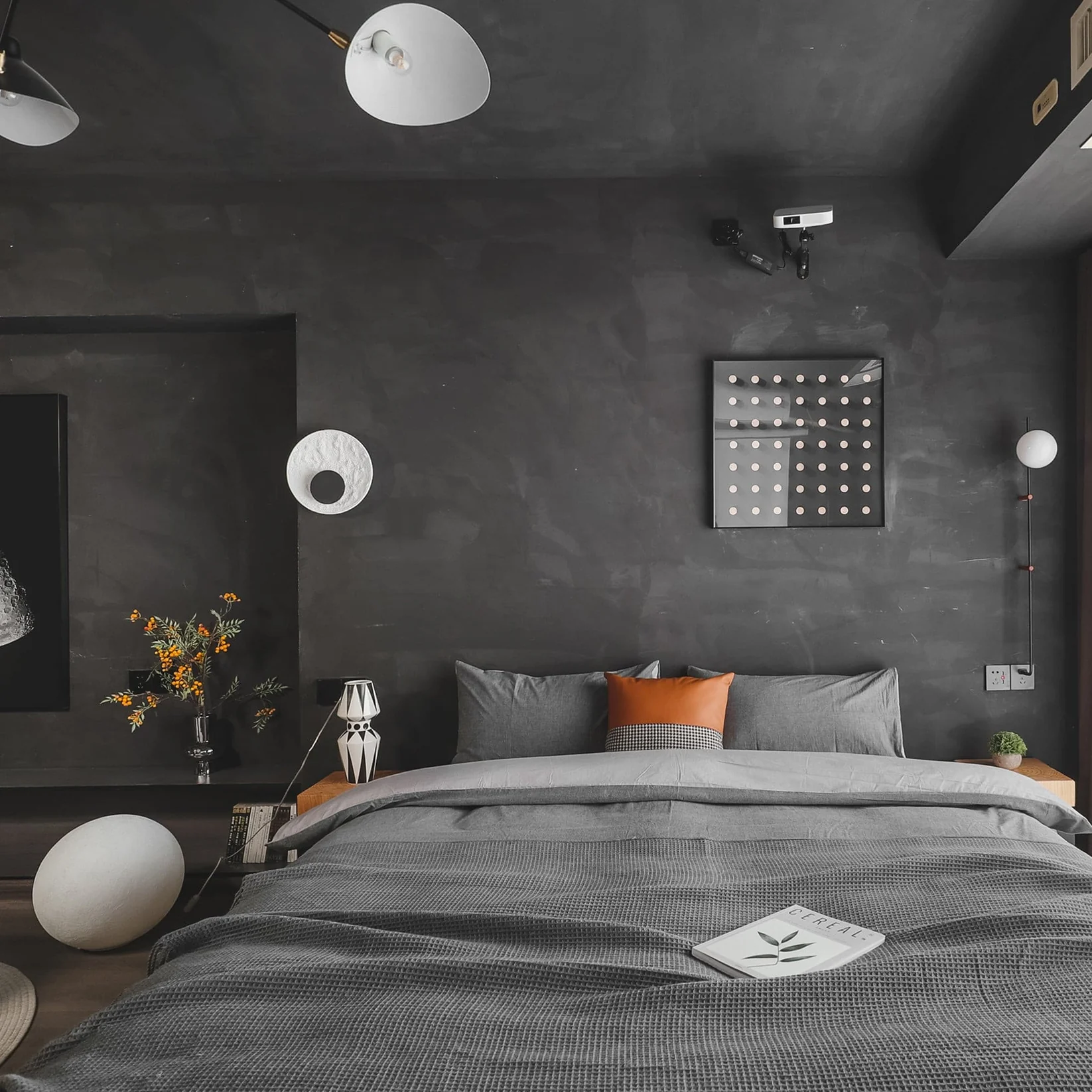 Byers Modern LED Round Resin Wall Lamp Bedroom  Dining Room