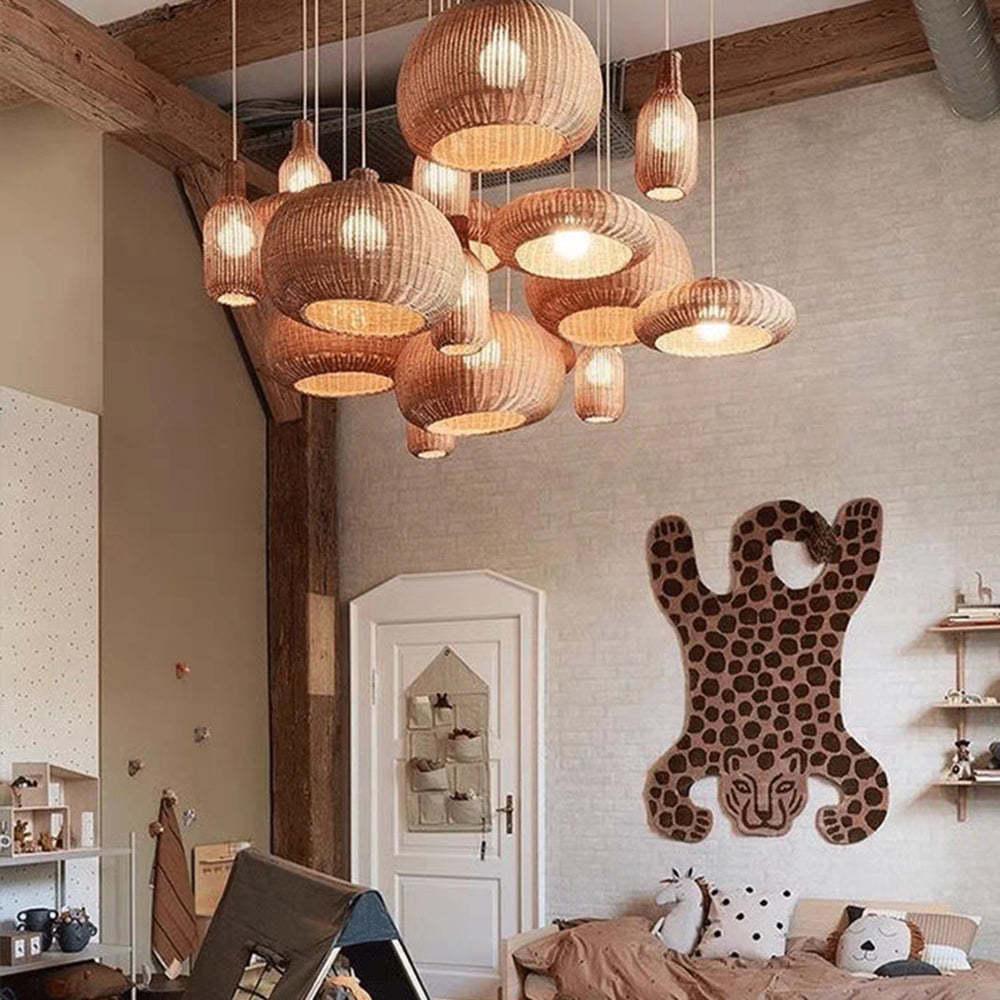 Muto Giapponese Nordico Lampade a Sospensione Rattan Camera da Letto