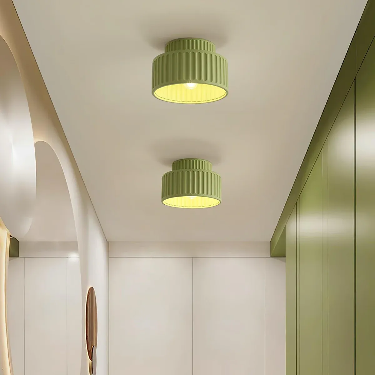 Green Hailie modern ceiling lamps in hallway