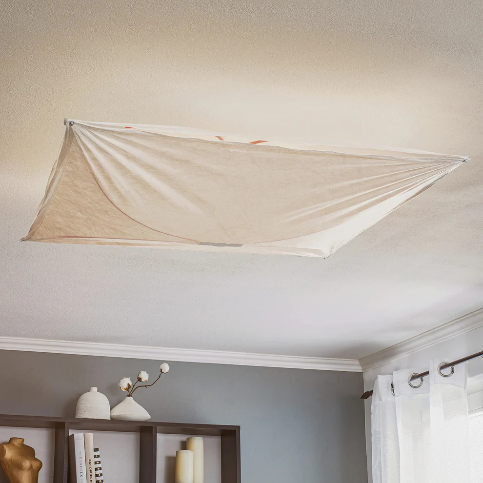 Ozawa Naturale Carta Metallo Bianco Applique Sala da Pranzo Camera da Letto