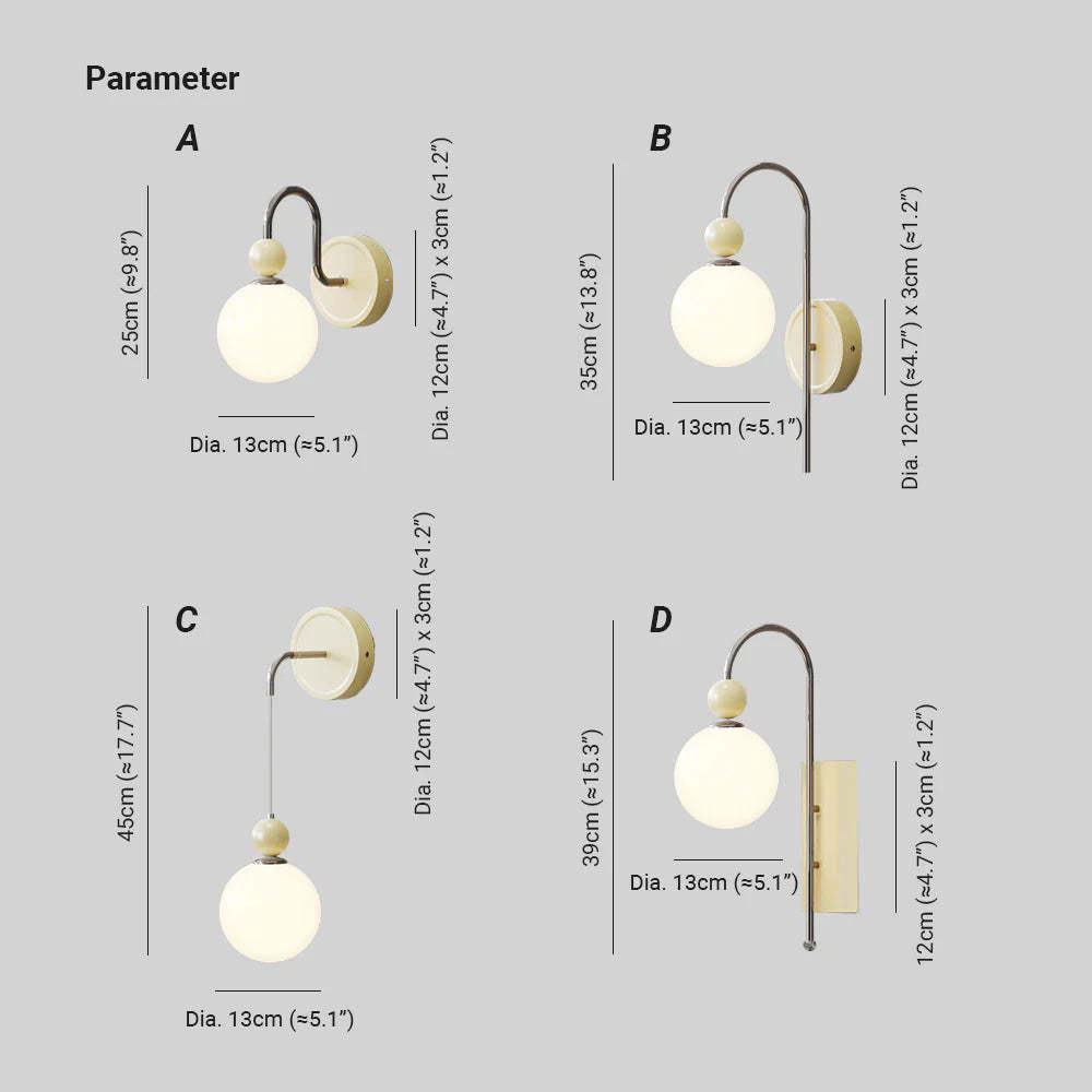 Morandi Moderno LED Metallo Vetro Applique Camera da Letto Corridoio