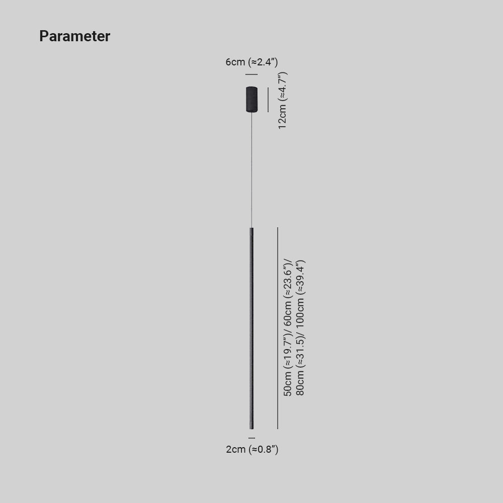 Edge Minimalista Lampada a Sospensione Metallo/Acrilico Nero Lineare