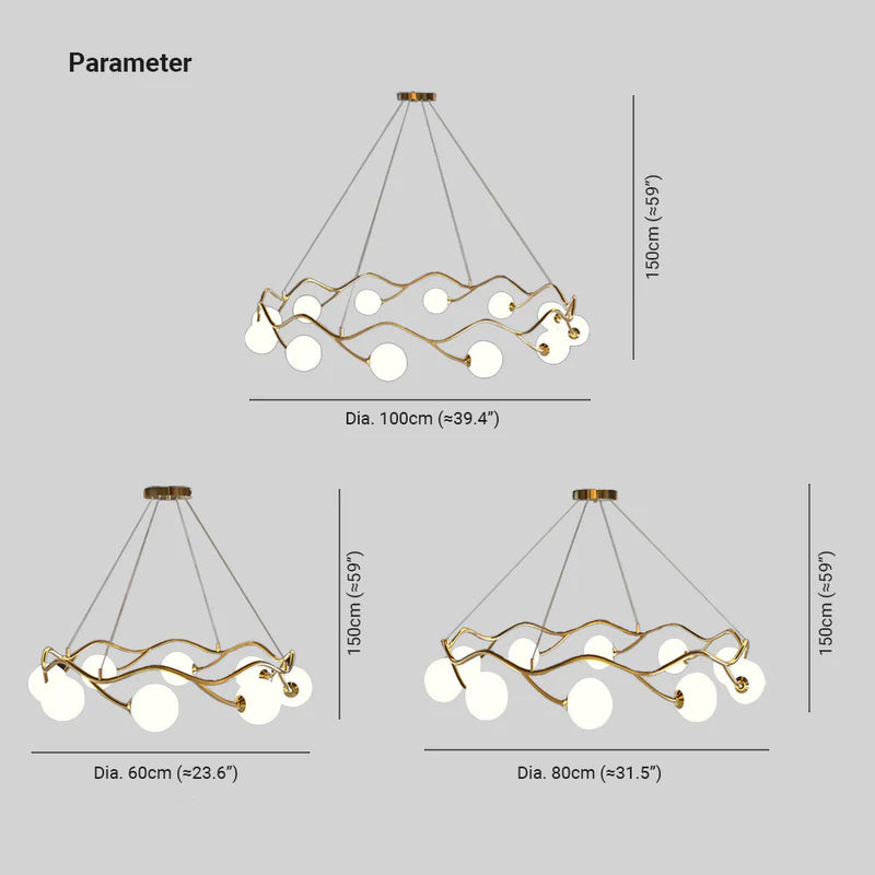 Valentina Moderno LED Elegante Lampada a Sospensione Metallo Vetro Bianco Oro Soggiorno/Camera da Letto