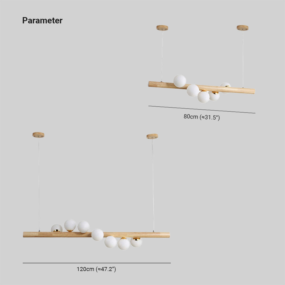 Valentina Vetro Lampade a Sospensione Bolla, Legno/Noce, Camera da Letto