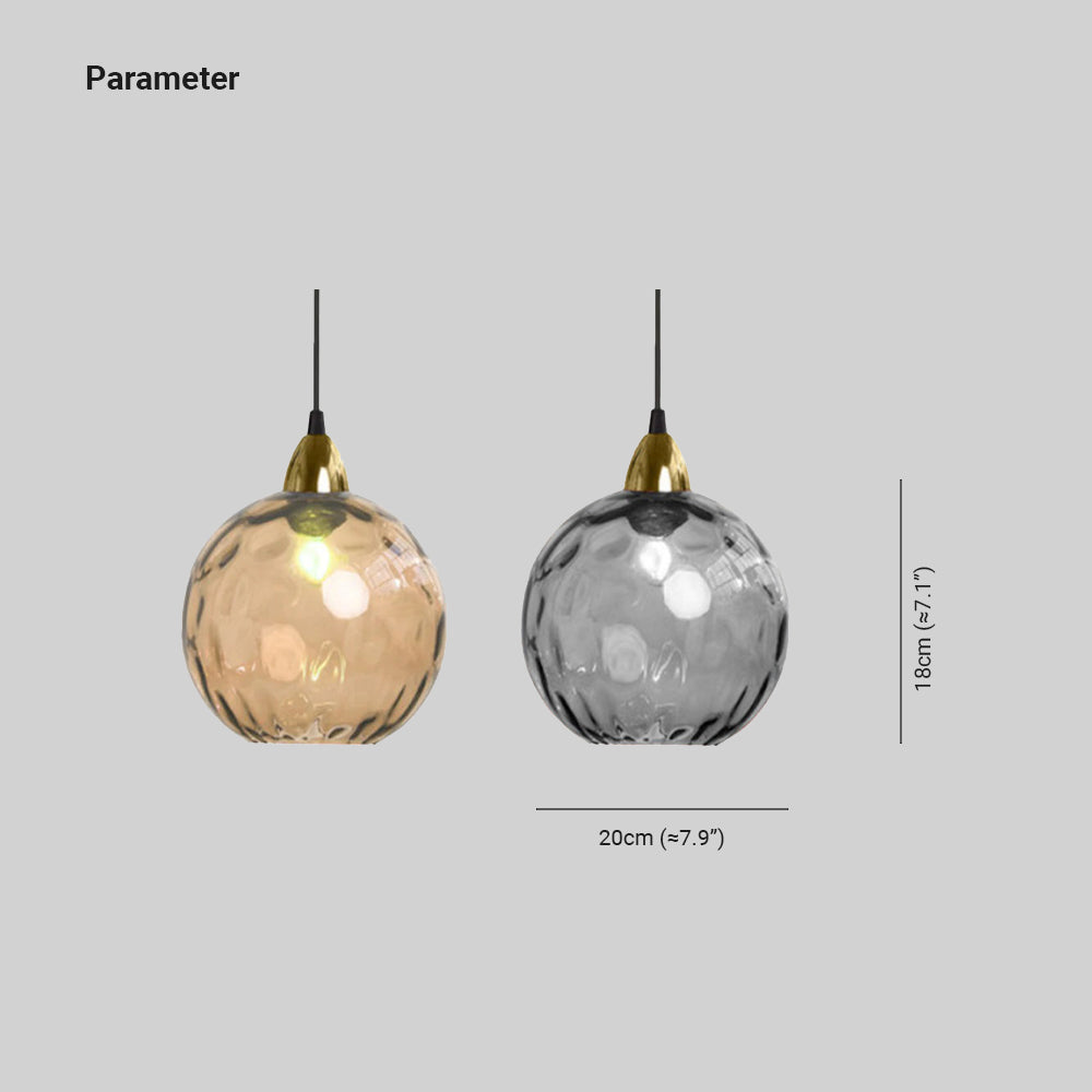Hailie Lampada a Sospensione Vetro Colorato Palla Ripple dell'Acqua