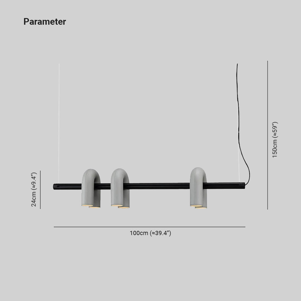 Felix Moderno LED Lampada a Sospensione Lineare A Forma di U Grigio/Rosa/Nero/Azzurro Metallo Acrilico Sala da Pranzo/Soggiorno/Camera da Letto