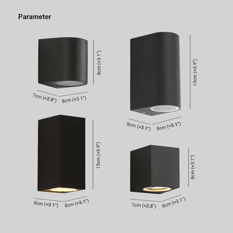 Orr Moderne LED Lampade da Esterno Metallo Nero Quadrato Minimalista