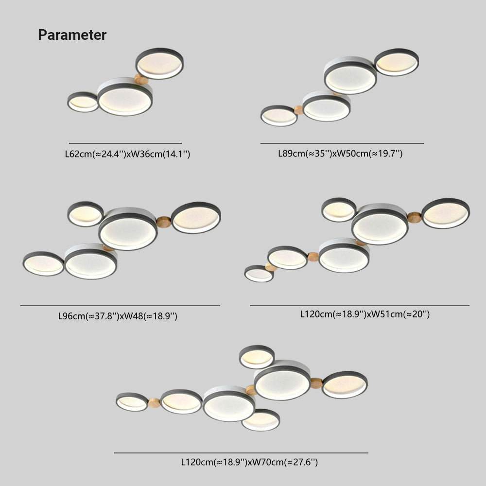 Sienna Round Flush Mount Ceiling Light, 3 Color, 3/4/5/6/7 Heads