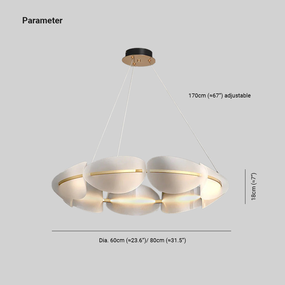 Bella Lampada a Sospensione Metallo Bianco Anello Moderna