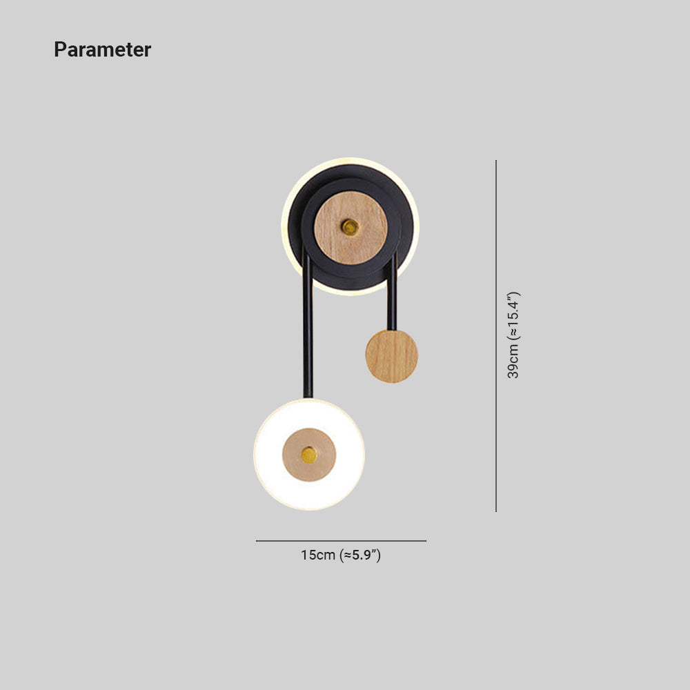 Nielsen Lampada da parete decorativa a 2 luci Nera, Legno