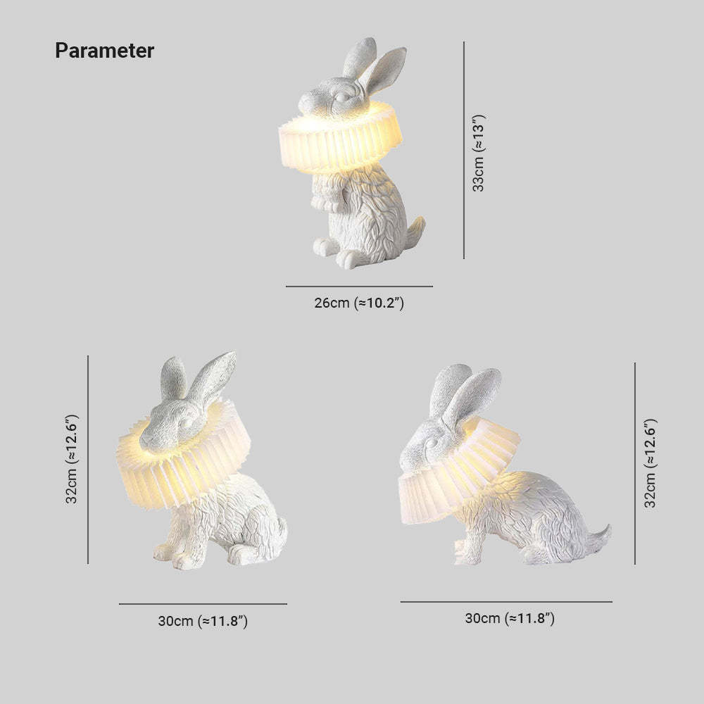 Alice Bellissimo LED Coniglio Lampada da Tavolo Vetro Trasparente Soggiorno/Camera da Letto