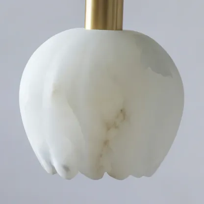 Jade Moderno Rotondo Fiore Metallo Alabastro Sospensione Camera da letto Sala da pranzo