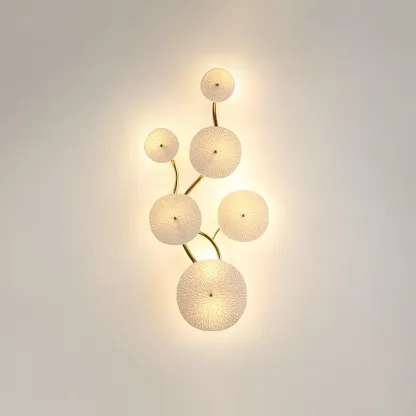 Byers Minimalism Gold White Ceramic Metal Wall Lamp Bedroom Living Room