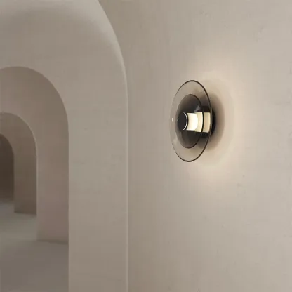 Hailie Vintage Round Glass Wall Light Shades Bedroom Hallway Kitchen