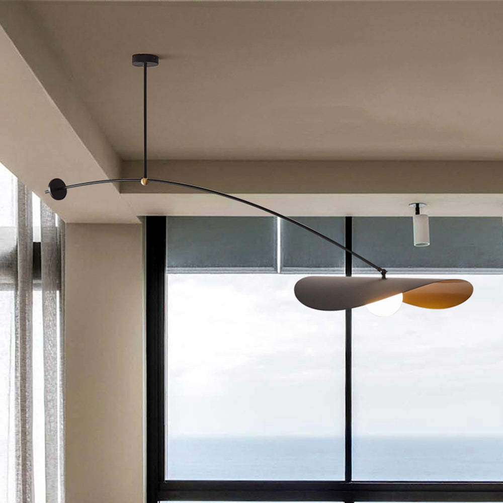 Carins Minimalista LED Lampada a Sospensione Metallo Nero/Oro Lotus Foglia Soggiorno/Camera da Letto
