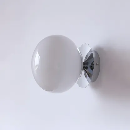 Elif Modern Marshmallow Round Glass Wall Light Shades Bedroom Hallway