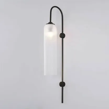 Hailie Minimalism Metal Gold Black Glass Wall Lamp Bedroom Living Room