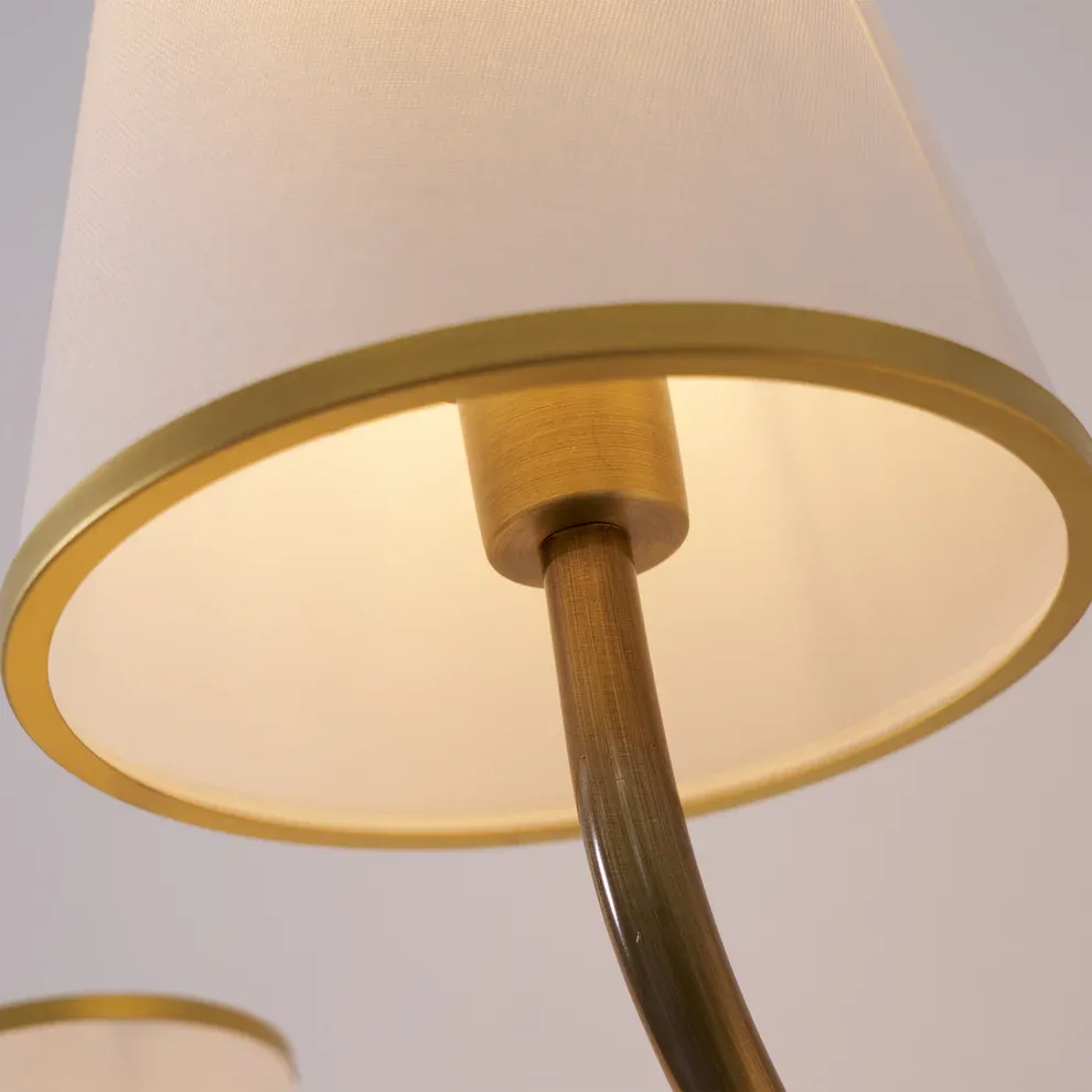 Alessio Vintage Classical Brass Fabric Wall Light Bedroom Hallway Living Room