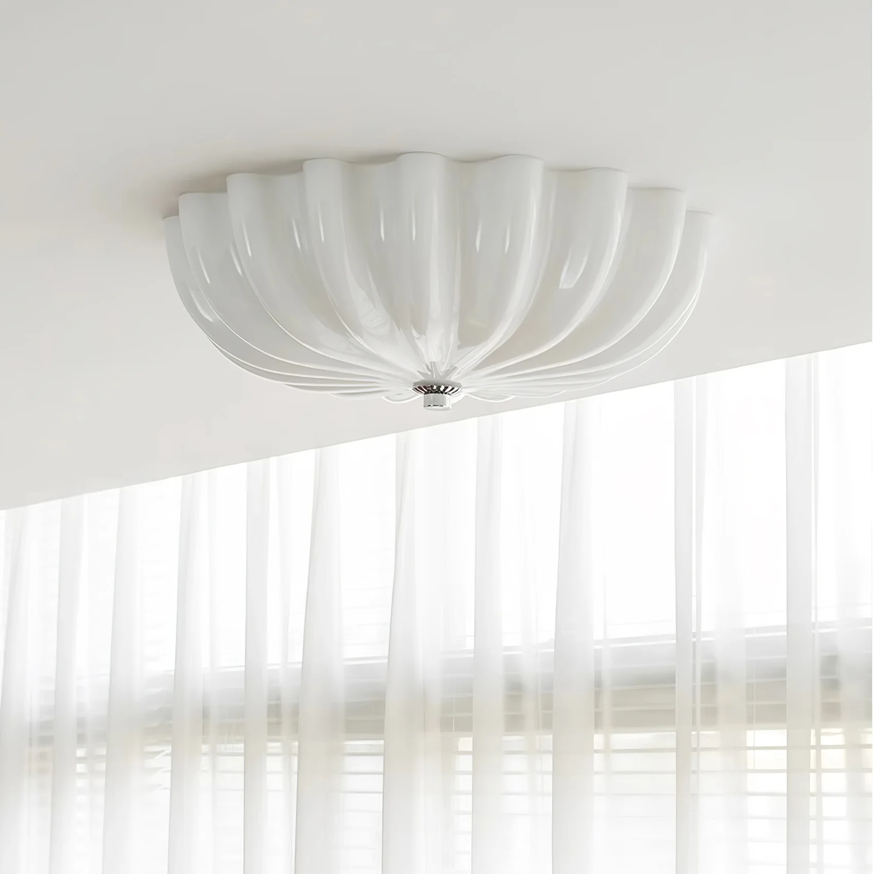 Quinn Moderno Rotondo Vetro Luce da soffitto Paralumi Camera da letto Soggiorno