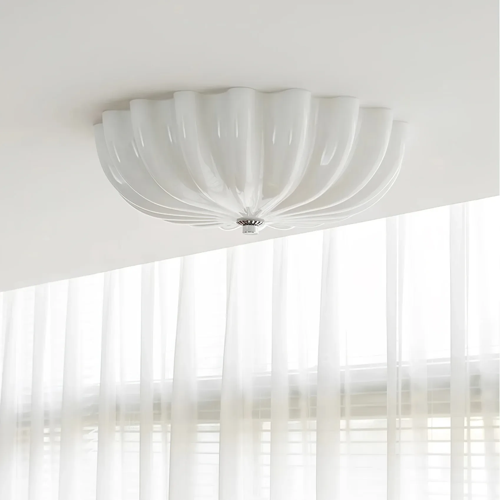 Quinn Moderno Rotondo Vetro Luce da soffitto Paralumi Camera da letto Soggiorno