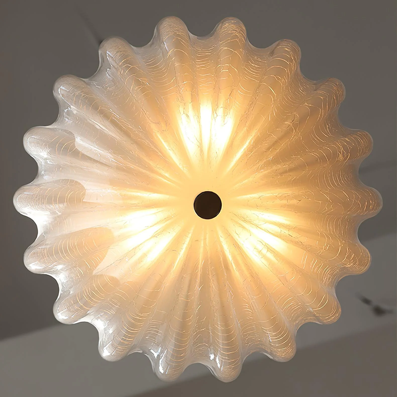 Quinn Moderno Rotondo Vetro Luce da soffitto Paralumi Camera da letto Soggiorno