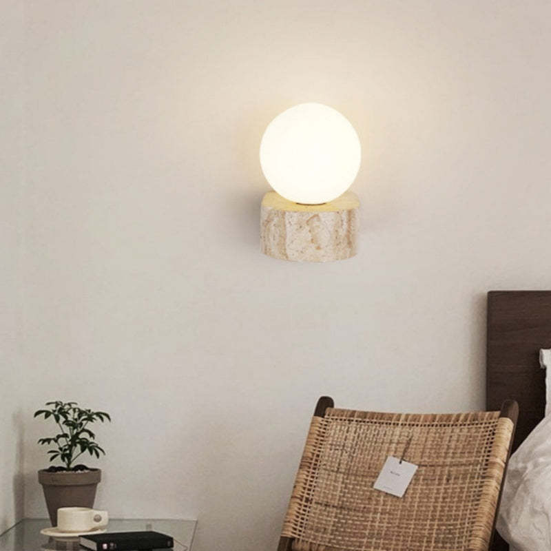 Byers Creativo Pietra Vetro Applique Bianco Camera da letto Soggiorno