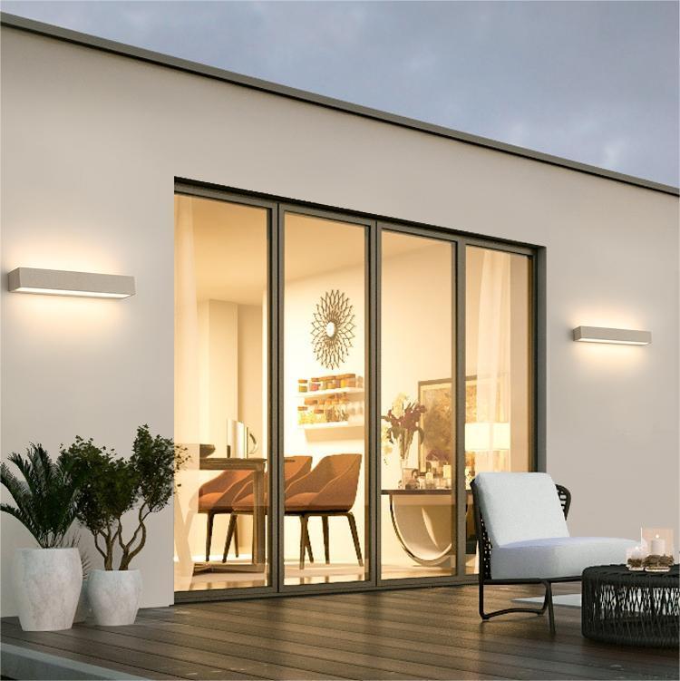 Edge Semplice Rettangolare LED Applique da Esterni Nero/Bianco Metallo Acrilico Giardino