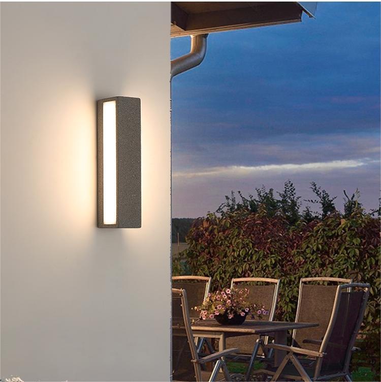 Edge Semplice Rettangolare LED Applique da Esterni Nero/Bianco Metallo Acrilico Giardino