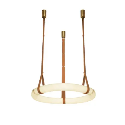 Hailie Vintage Unusual Resin Leather Pendant Light Living Dining Room