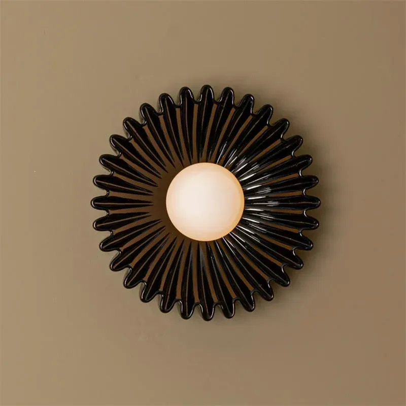 Elif Unusual Round Marble Glass Wall Lamp Bedroom  Dining Room