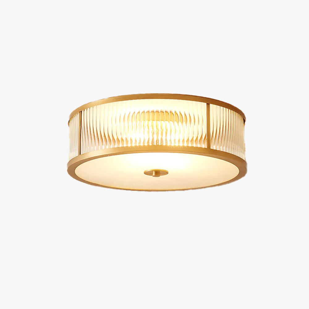 Alessio Modern Round Metal Glass Ceiling Lamp Dining Room Bedroom