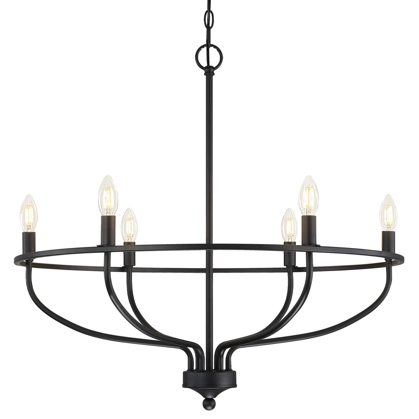 Silva Lampadario a Candele Industriale in Metallo Nero/Champagne per Soggiorno