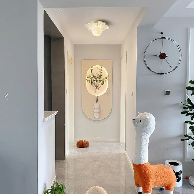 Carins Resina Rosa Beige Fiore Lámpara de techo Sala da pranzo Camera da letto